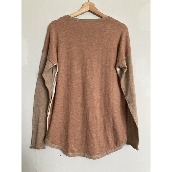 Smartwool Colorblock Pine Shadow Merino Blend Sweater LARGE Tan Long Sleeve - Picture 8 of 8